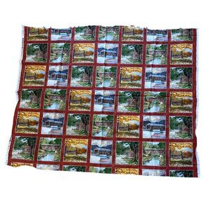 Coca Cola Licensed Fabric Jim Harrison Seasonal Rural Scenes 41" x 32" Cotton
